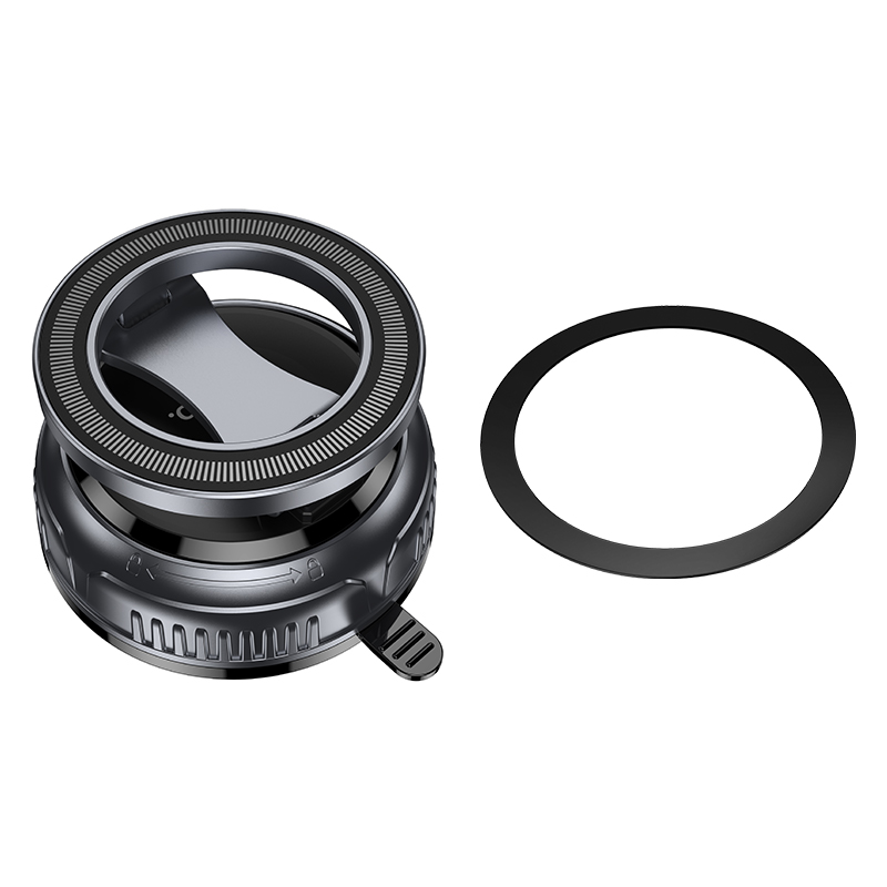 Hoco High Vacuum Suction Cup Magnetic Holder H92 - Black Metal Gray